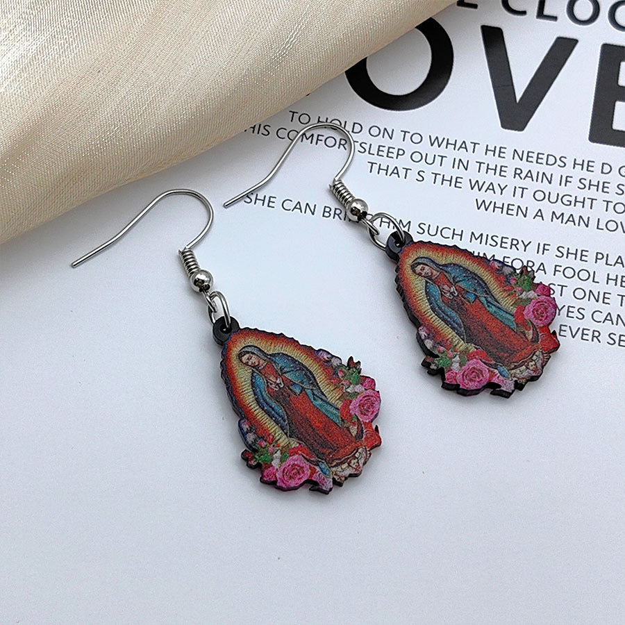 Wholesale Virgin Mary Acrylic Earrings ACC-ES-Xizhao013