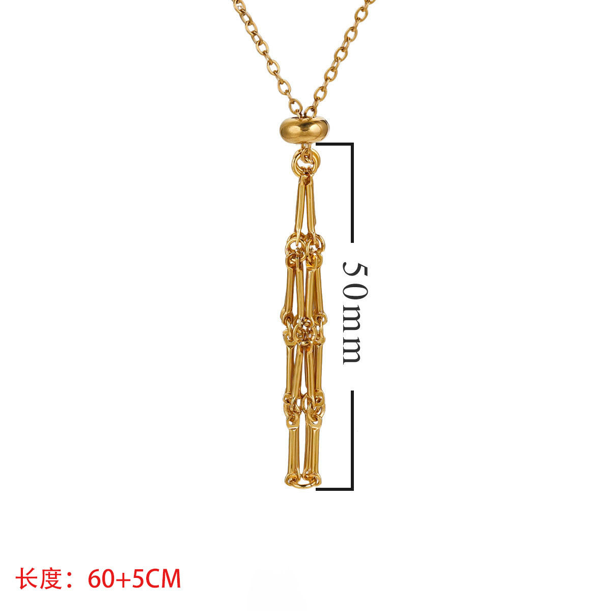 Wholesale Stainless Steel Jewelry Natural Crystal Mesh Pocket Bamboo Necklace