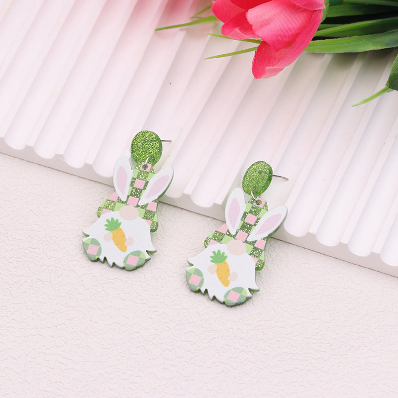 Wholesale Acrylic Easter Bunny Egg Earrings