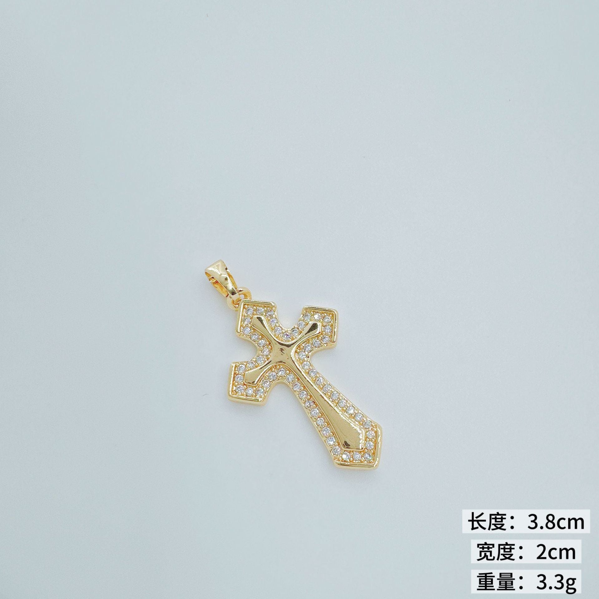Wholesale Copper Fashion Cross Pendant Necklace with Rhinestones - Chic Jewelry Accessory for Women Boutique Resale