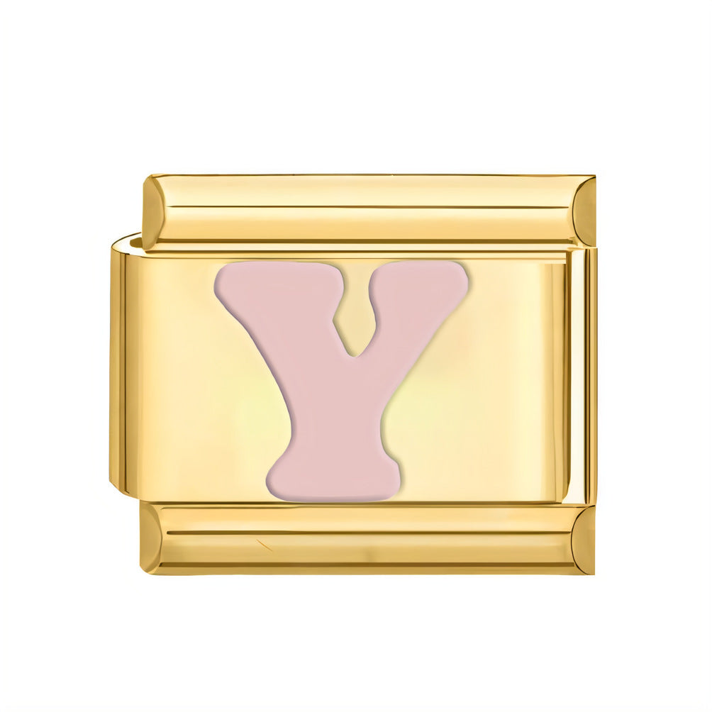 Wholesale ltalian Charms DlY Composable Bracelet Letter Module Stainless Steel DlY Bracelet