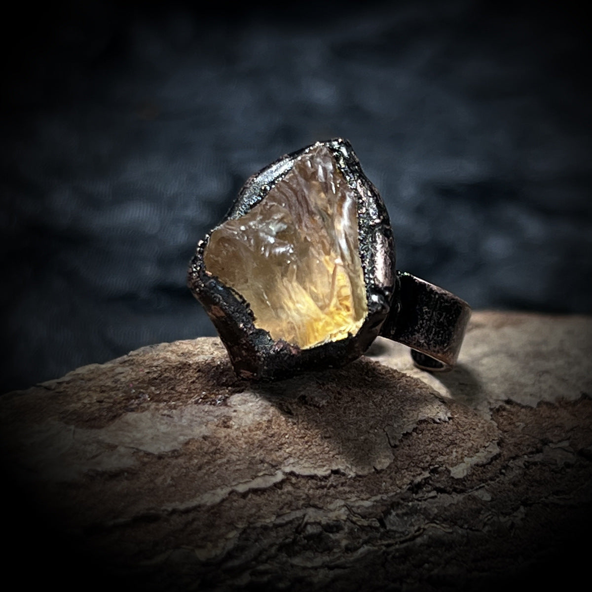 Wholesale Retro Style Natural Stone Opening Adjustable Rings