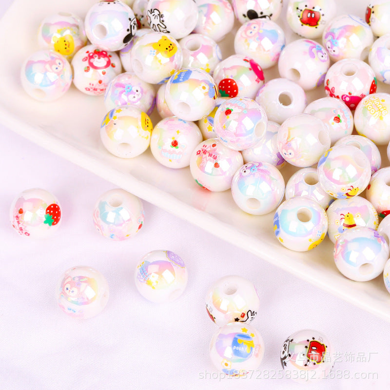 Wholesale random 10pcs Creative Cartoon Color-Plated   Focal Beads DIY Bead Accessories ACCVIP
