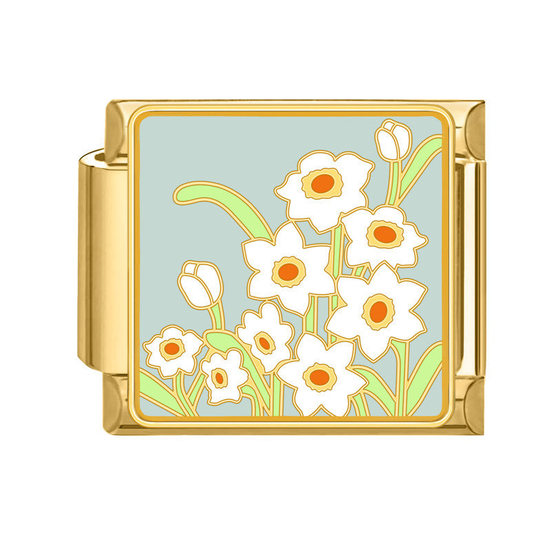 Wholesale 9mm Italian Charm Starter Bracelets DIY Flower Series Stainless Steel Composable Bracelet