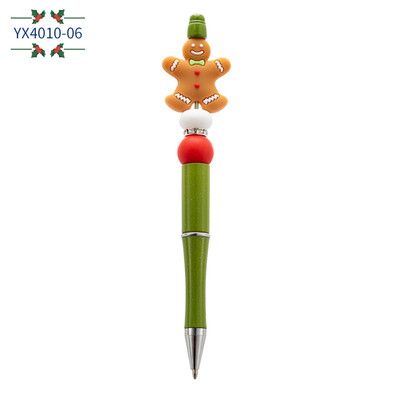 Wholesale Christmas beaded pen creative DIY  bead ballpoint pen