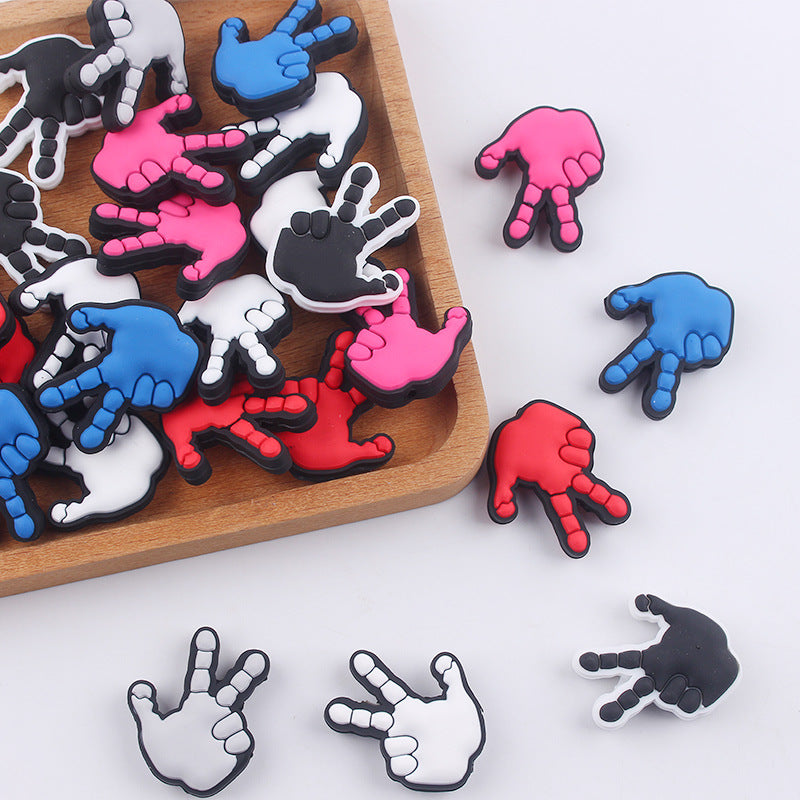Wholesale 5pcs Cartoon Palm Silicone Focal Beads ACC-BDS-GuangTian037