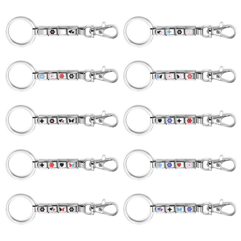 Wholesale Italian Module Keychain Bracelet Retro Creative Stylish Fashion DIY Italian Module Finished Keychain