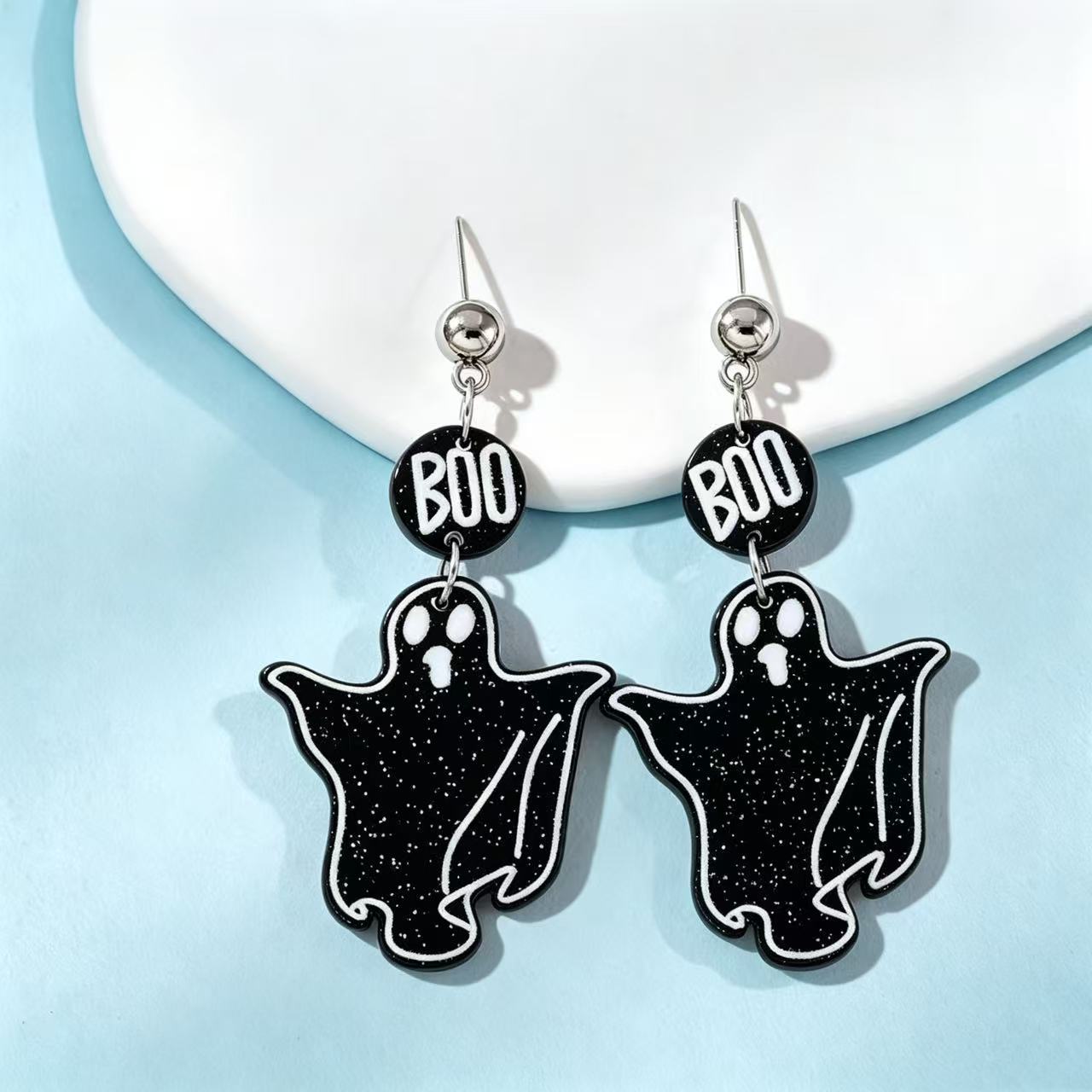 Wholesale Acrylic  Earrings Cute Bat Pumpkin Ghost Party Jewelry Accessory