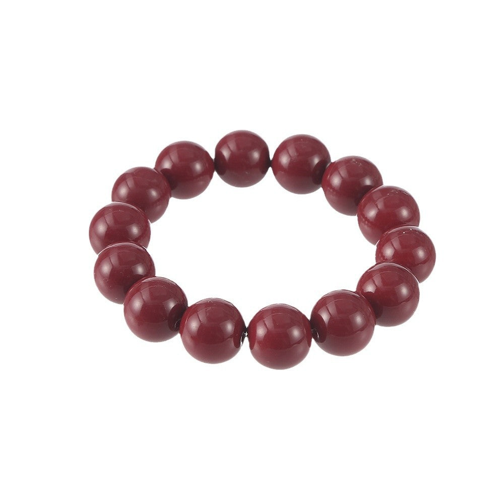 Wholesale Simple Natural Cinnabar Single Circle Bracelet