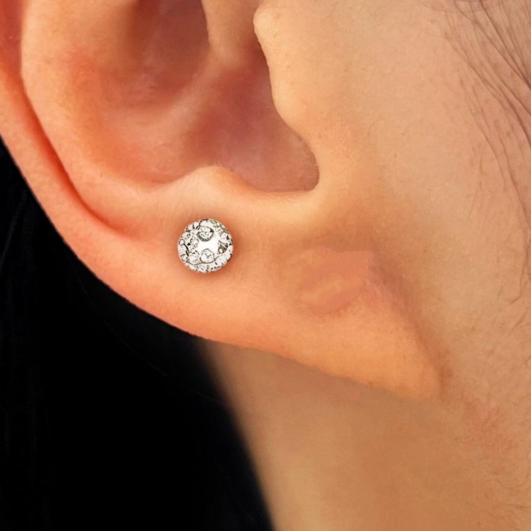 Wholesale Alloy Electroplated Screw Back Stud Earrings Spiral Ball Geometric Design For Women Stylish Jewelry Accessory