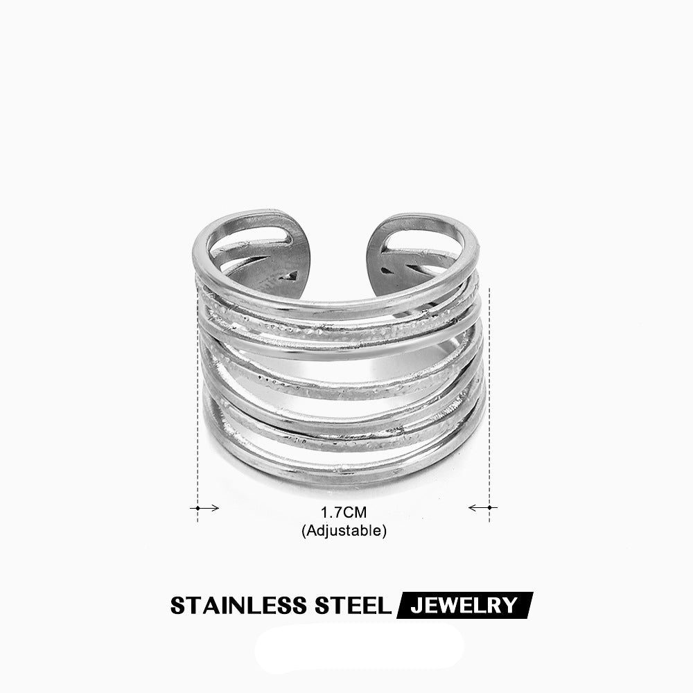 Wholesale Stainless Steel Heart 18K Gold Plated Open Ring