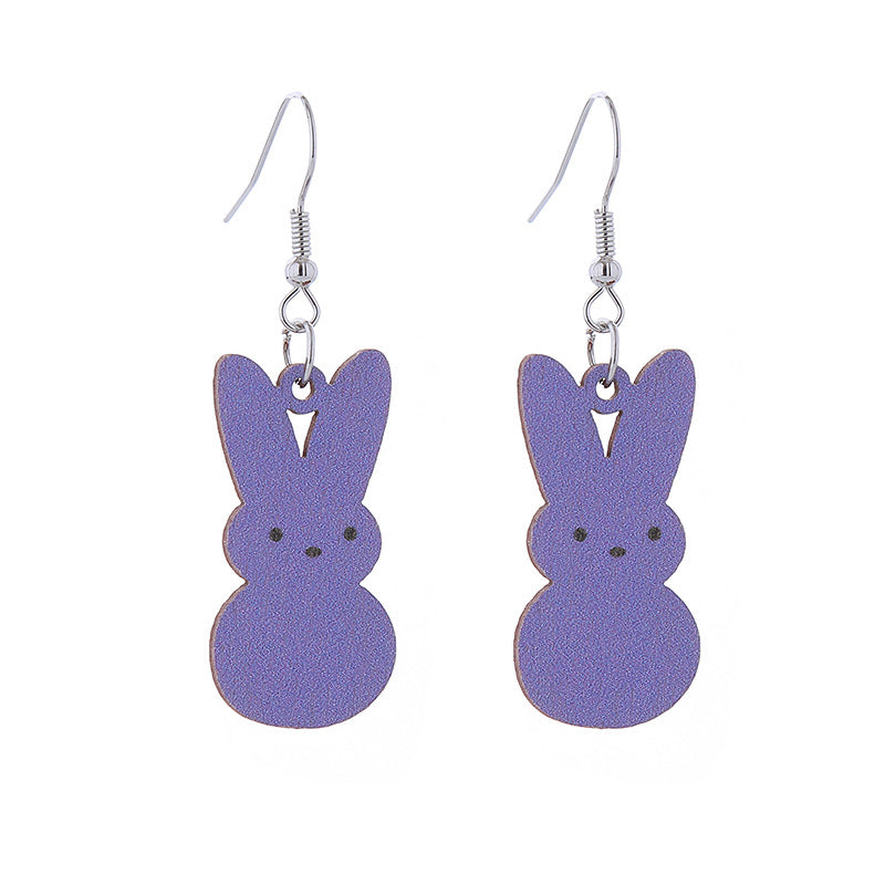 Wholesale Easter Bunny Wooden Earrings Necklaces