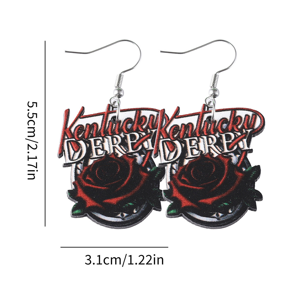 Wholesale Western Rose Horseshoe Drop Earrings