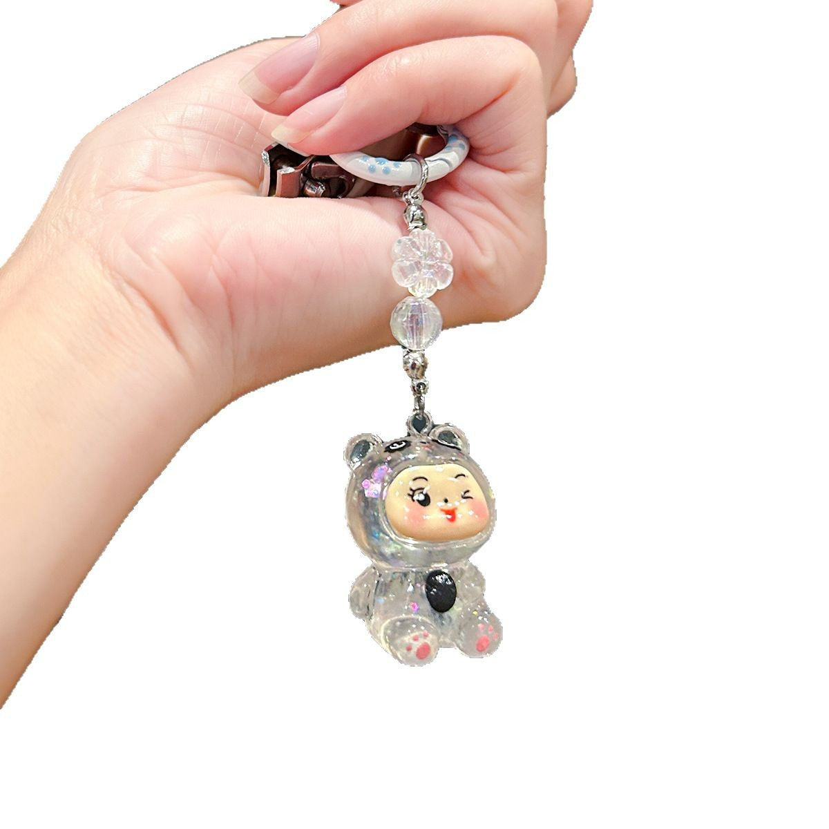 Wholesale Creative Transparent Frog Baby Keychain
