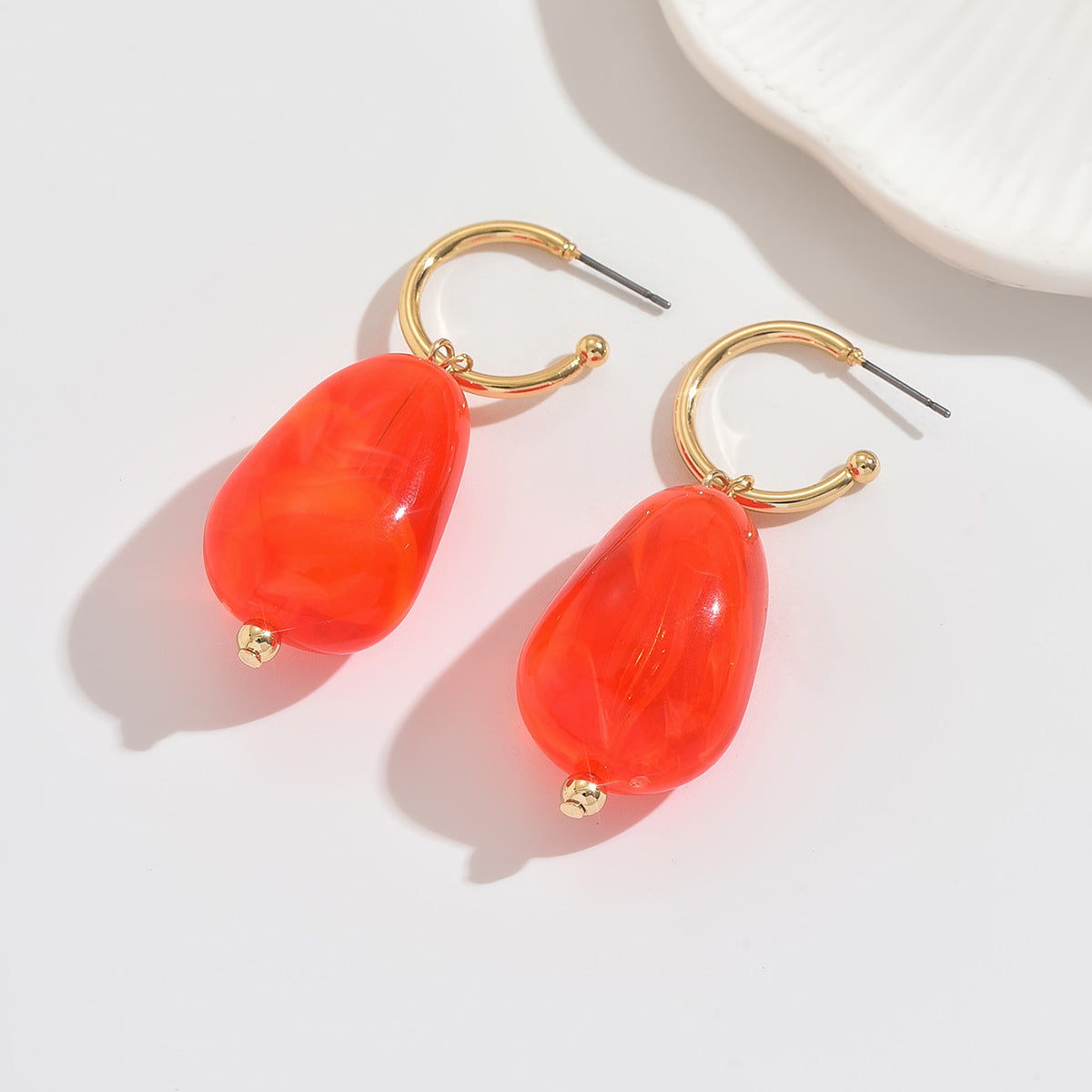 Wholesale Ethnic Style Drop Earrings Resin Teardrop Tassel Jewelry Accessory Party Gift