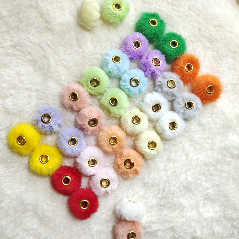 Wholesale 100pcs 20MM Fuzzy Beads Soft Fur Ball Beaded Pen Accessories Pom Pom Beads ACC-BDS-YuanD001