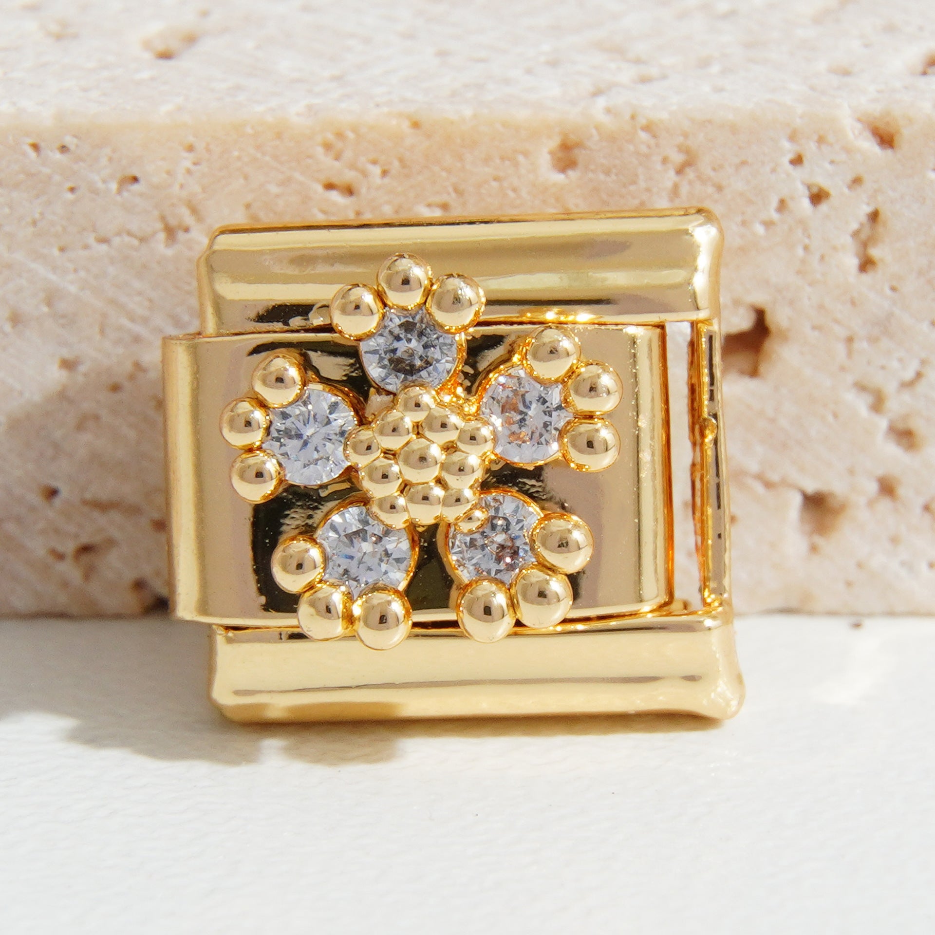 Wholesale  9mm Italian Charm Starter Bracelets DIY square Single Section Creative Stainless Steel Composable Bracelet