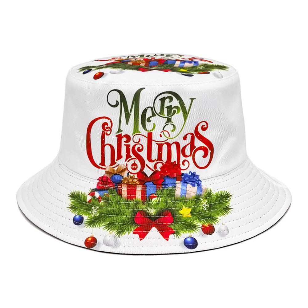 Wholesale Christmas pattern double-sided bucket hat