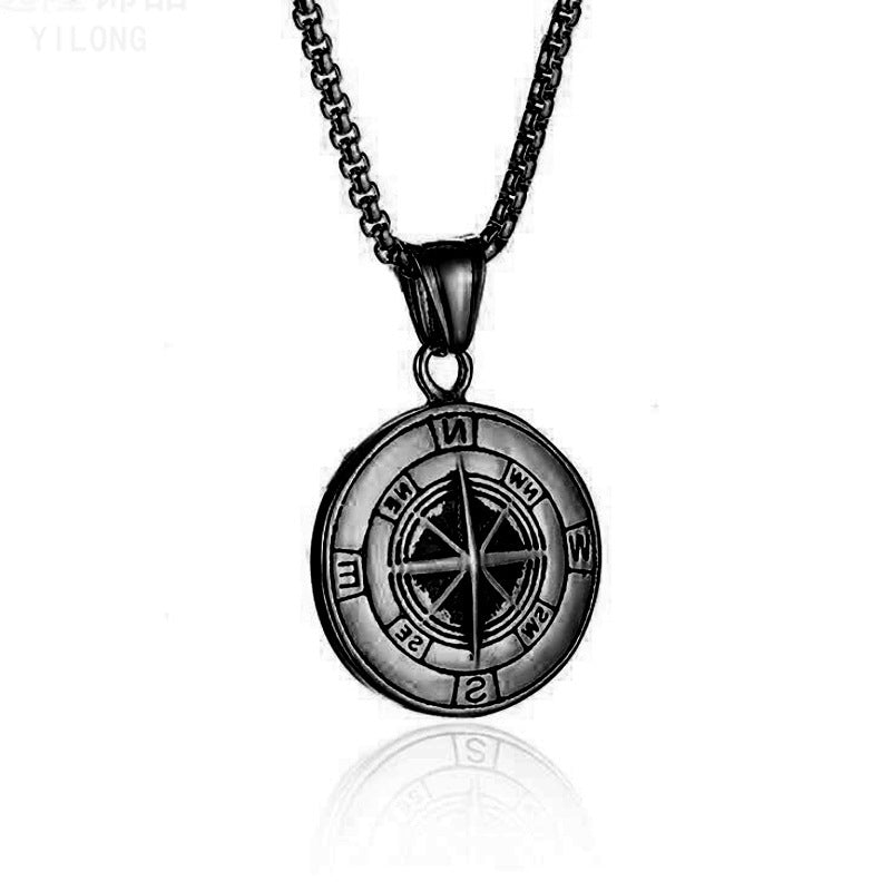 Wholesale  compass necklace stainless steel pendant necklace