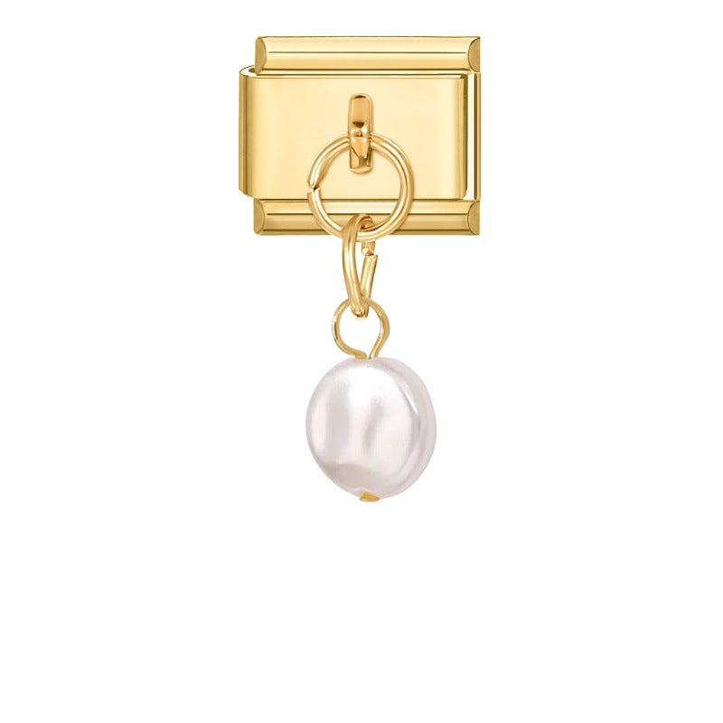 Wholesale Italian Charm Bracelet 9mm DIY Splicing Gold Pendant Stainless Steel Composable Bracelet