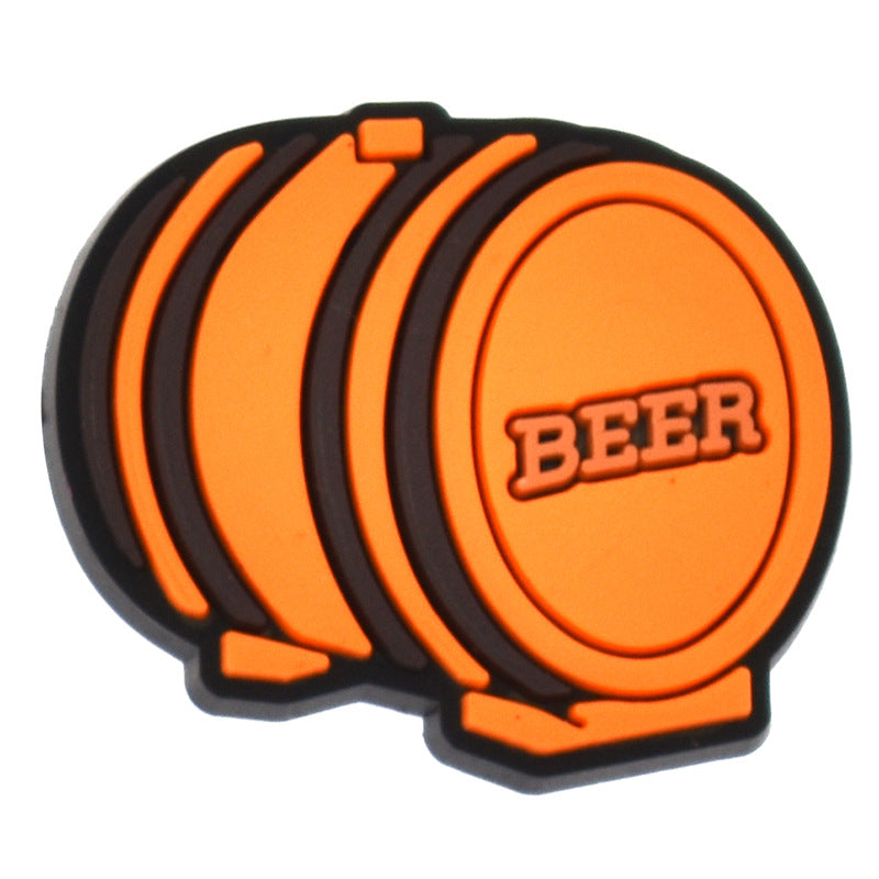 Wholesale Random 100pcs beer  PVC Soft Rubber Shoe Buckle Decoration