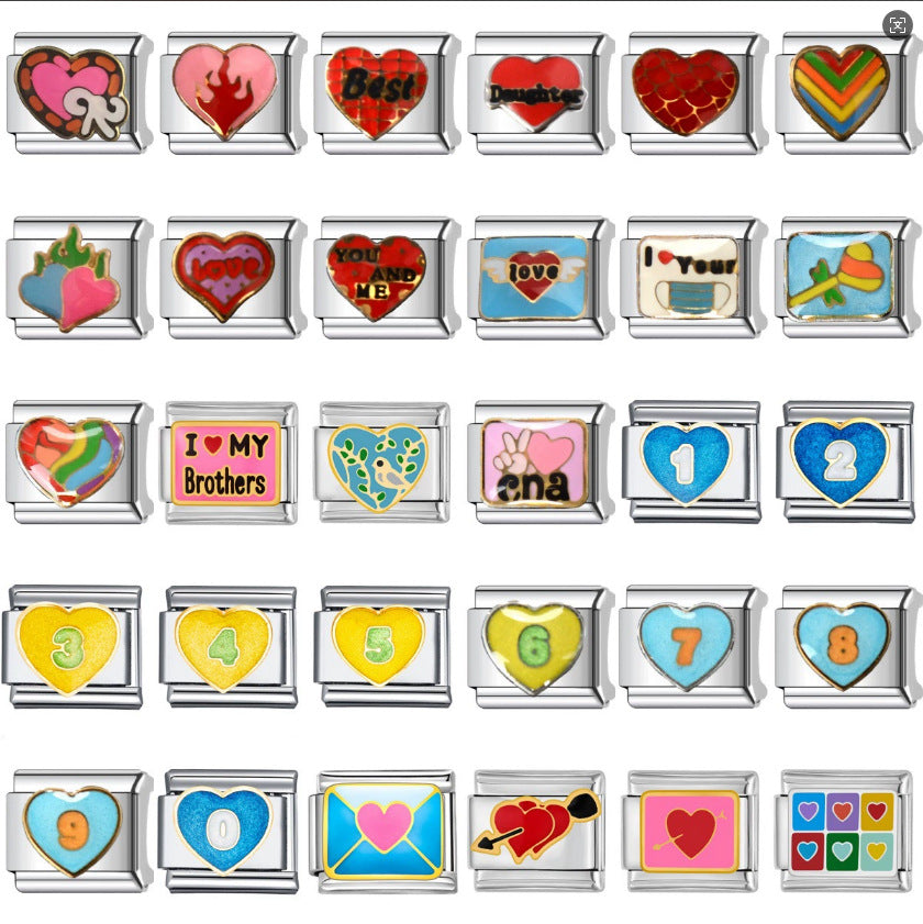 Wholesale Italian Charm Bracelet 9mm DIY Alphabet Numbers  Creative Stainless Steel Composable Bracelet