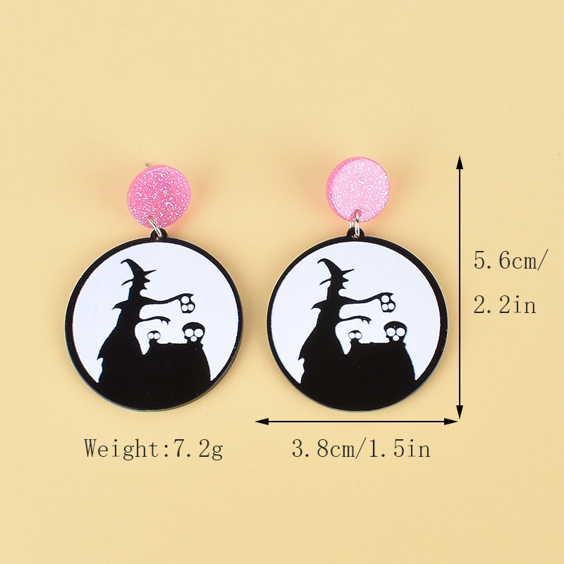 Wholesale  Halloween acrylic earrings  ghost exclaim ghost  cat spider earrings