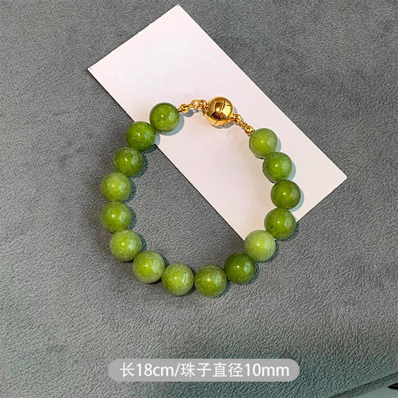 Wholesale Geometric Layered Agate Beaded Necklace Green 6mm Multi-layer Jewelry Accessory