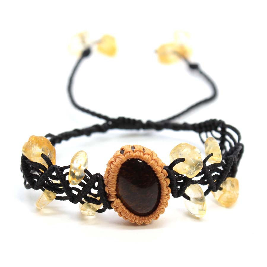 Wholesale Fashion Handmade Braided Crystal Bracelet Adjustable Gemstone Jewelry Gift For Couple Students Boutique Resale