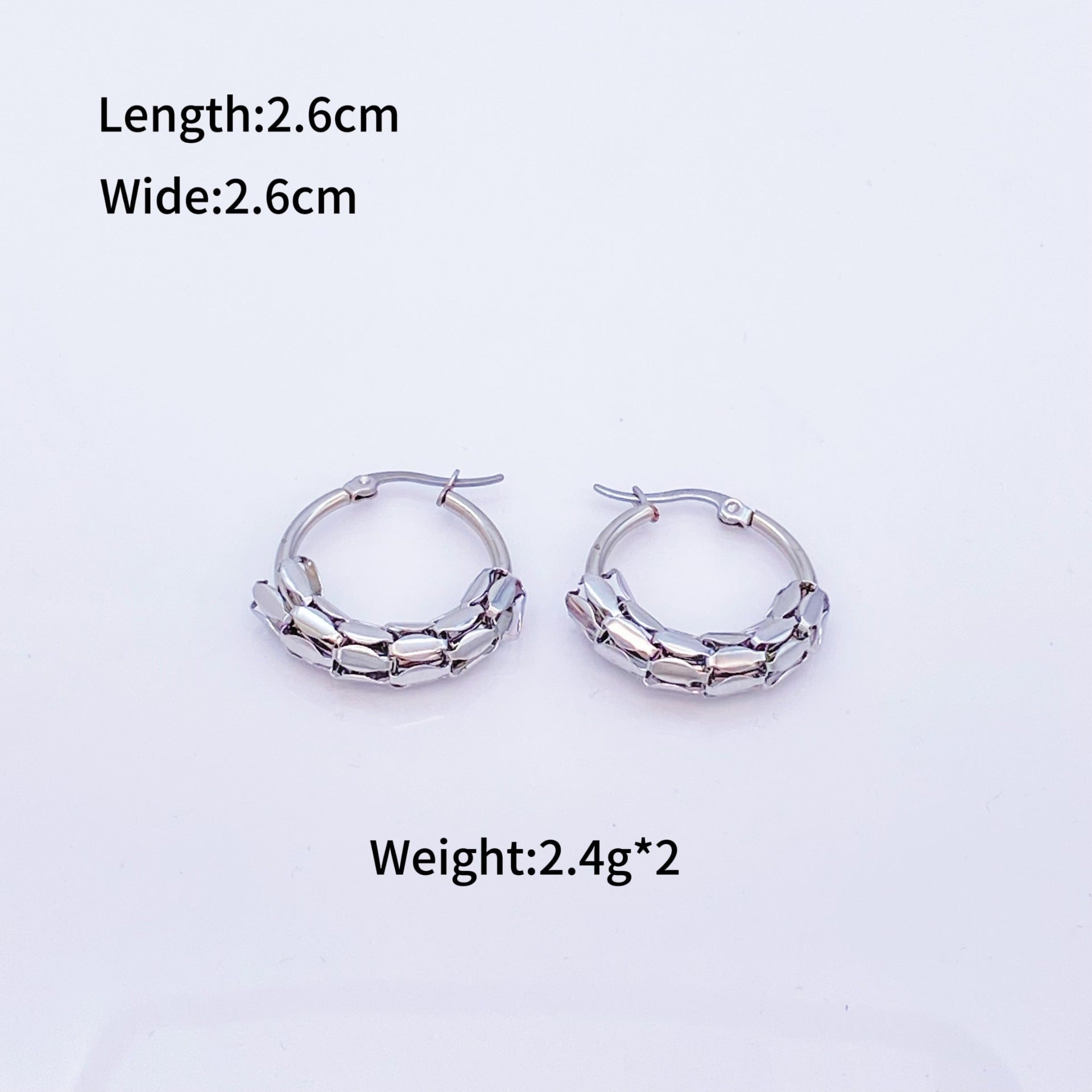 Wholesale Stainless Steel Titanium Steel Circle Halfnet  Earrings