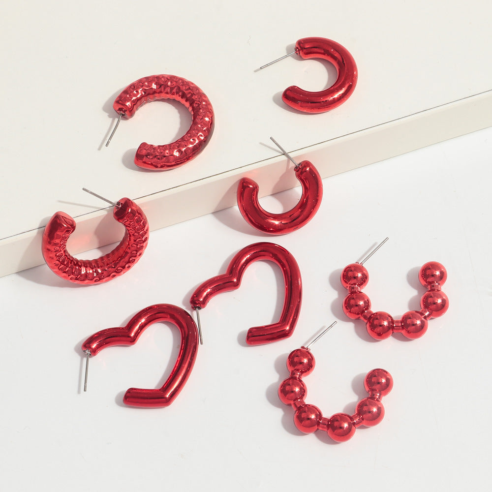 Wholesale Valentine's Day Red Acrylic Earrings