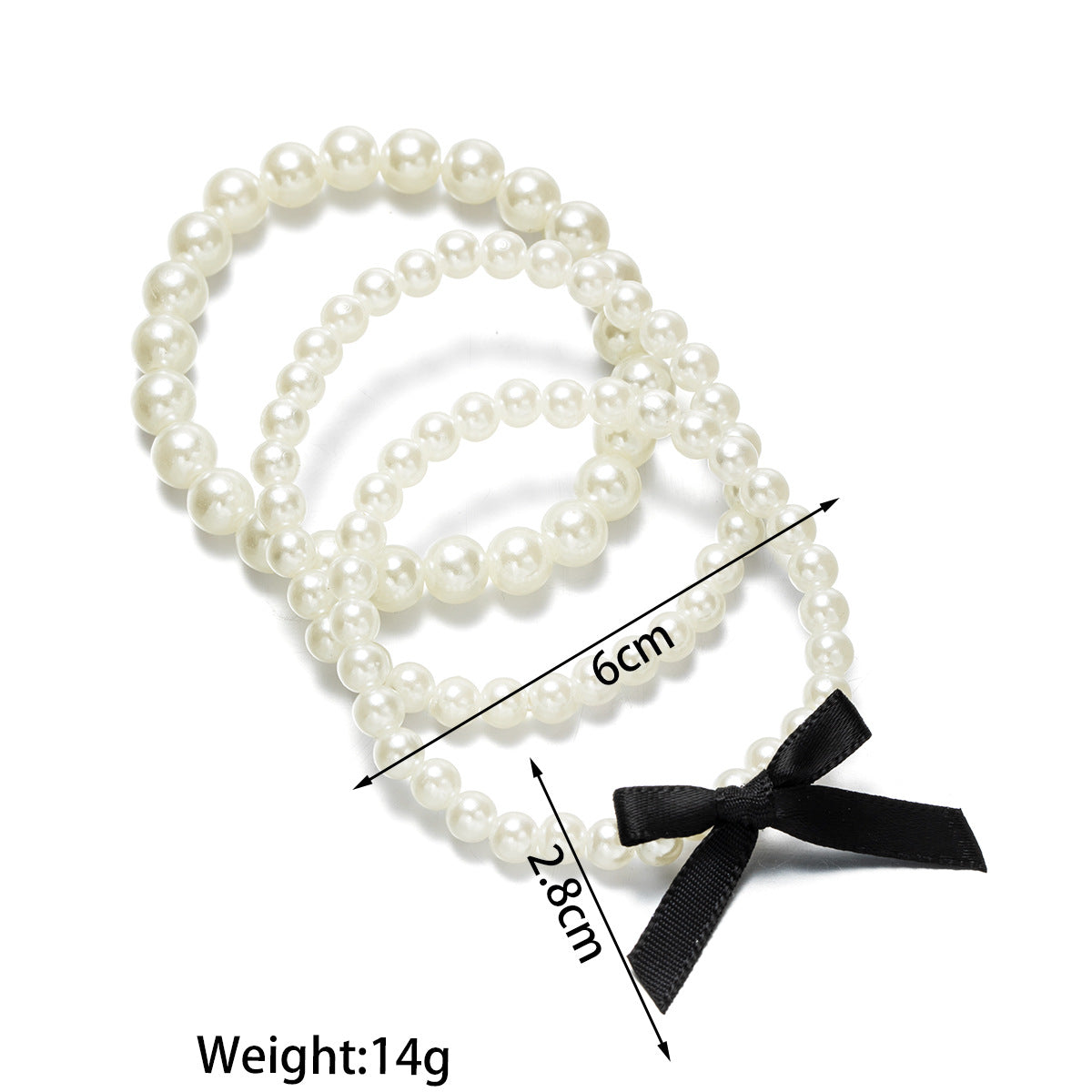 Wholesale Bow-knot pearl beaded stretch bracelet