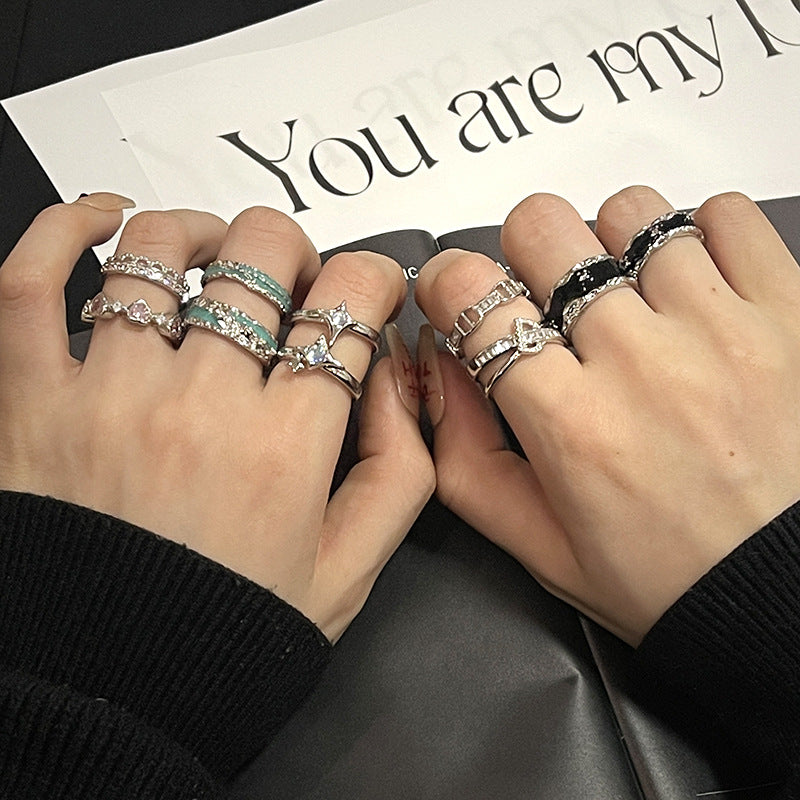 Wholesale Vintage Oil Dripping Copper Open Adjustable Finger Rings ACC-RS-JiuHao030