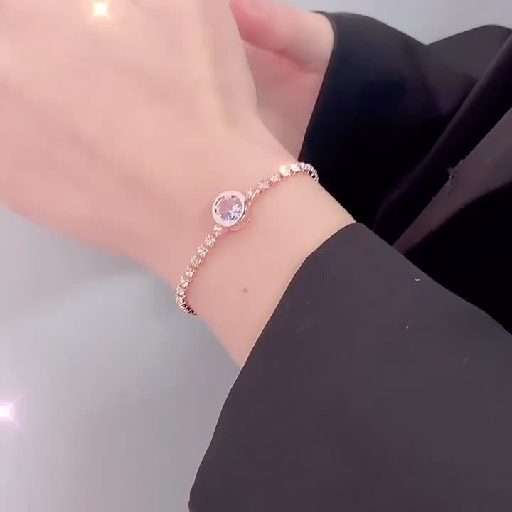 Wholesale Stylish Gold Round Zircon Alloy Bracelet for Women,  Fashion Jewelry Accessory