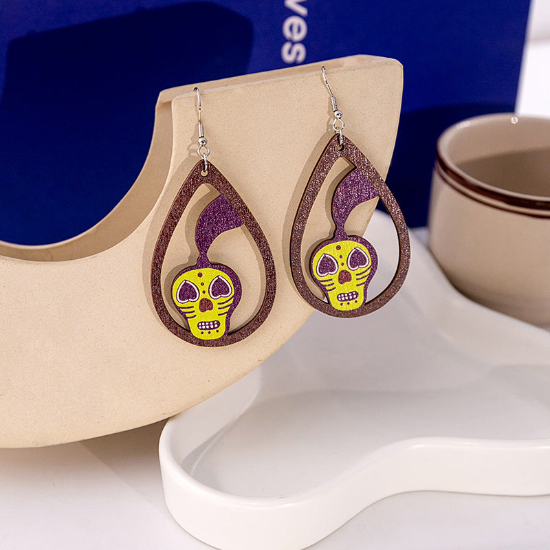 Wholesale   Wooden Pumpkin Earrings