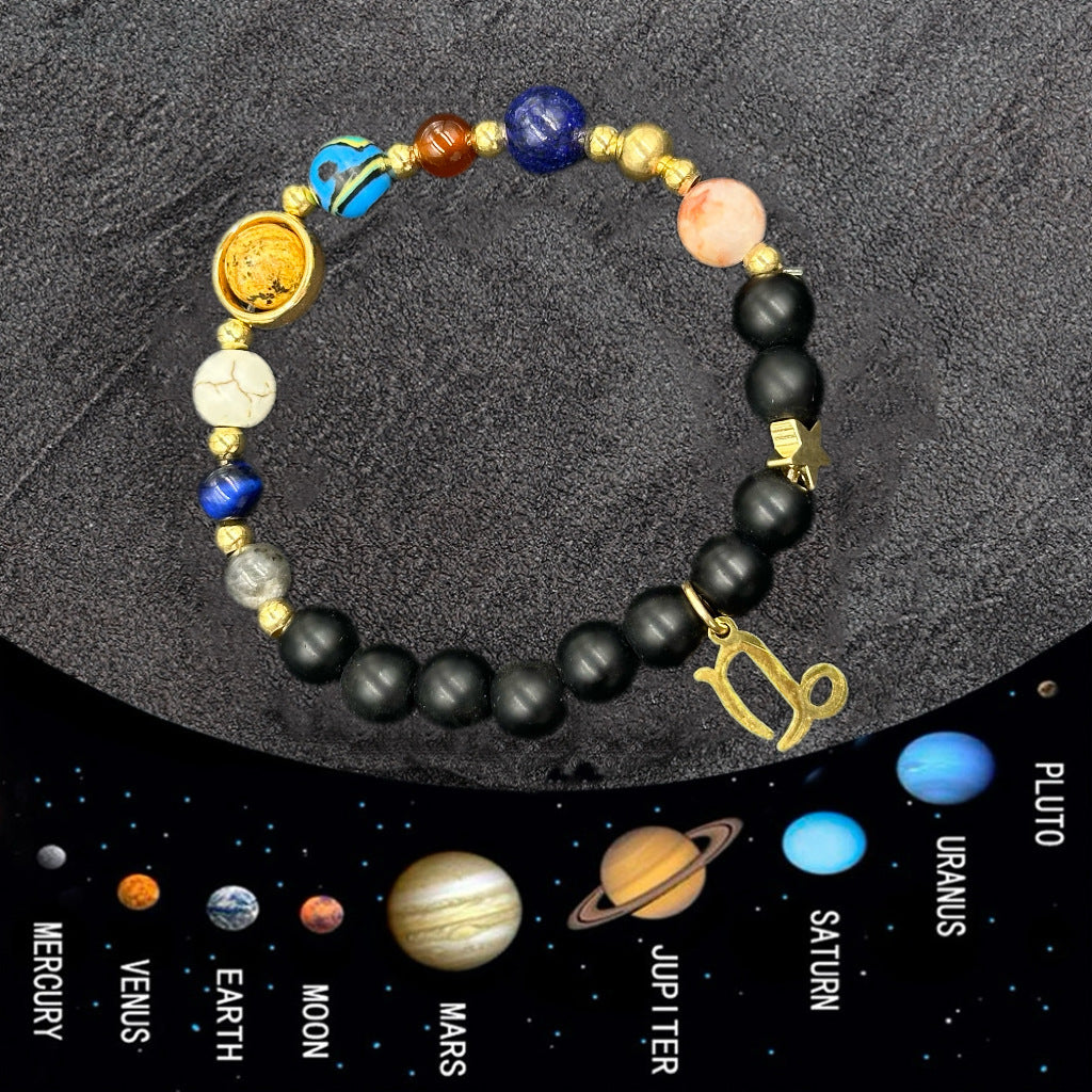 Wholesale Natural stone 12 zodiac sign beaded bracelet