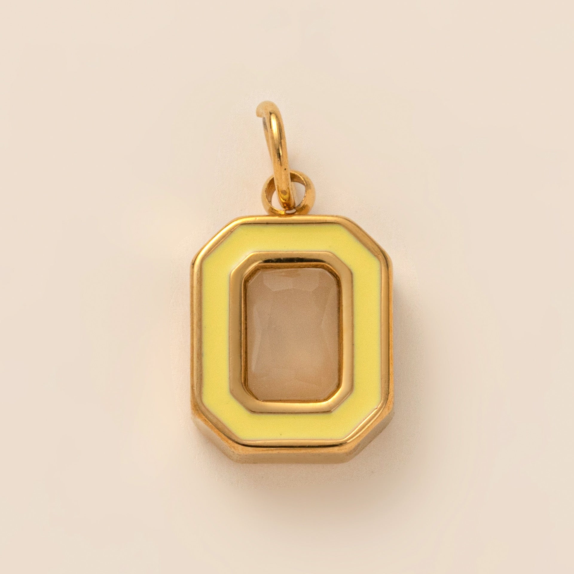 Wholesale Stainless steel electroplated 18K gold December crystal pendant