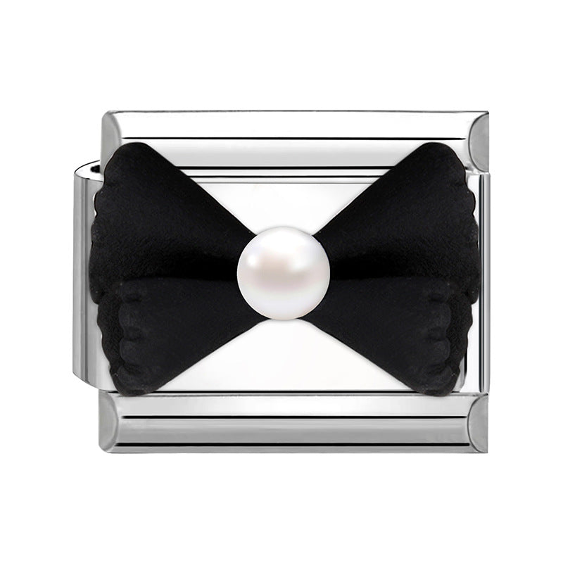 Wholesale Italian Charm Bracelet 9mm DIY Splicing Bow Patch Stainless Steel Composable Bracelet