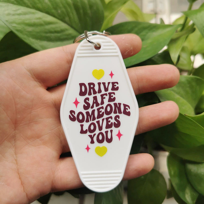 Wholesale Retro Hotel Plastic Tag Keychain ACC-KC-MeiXin015