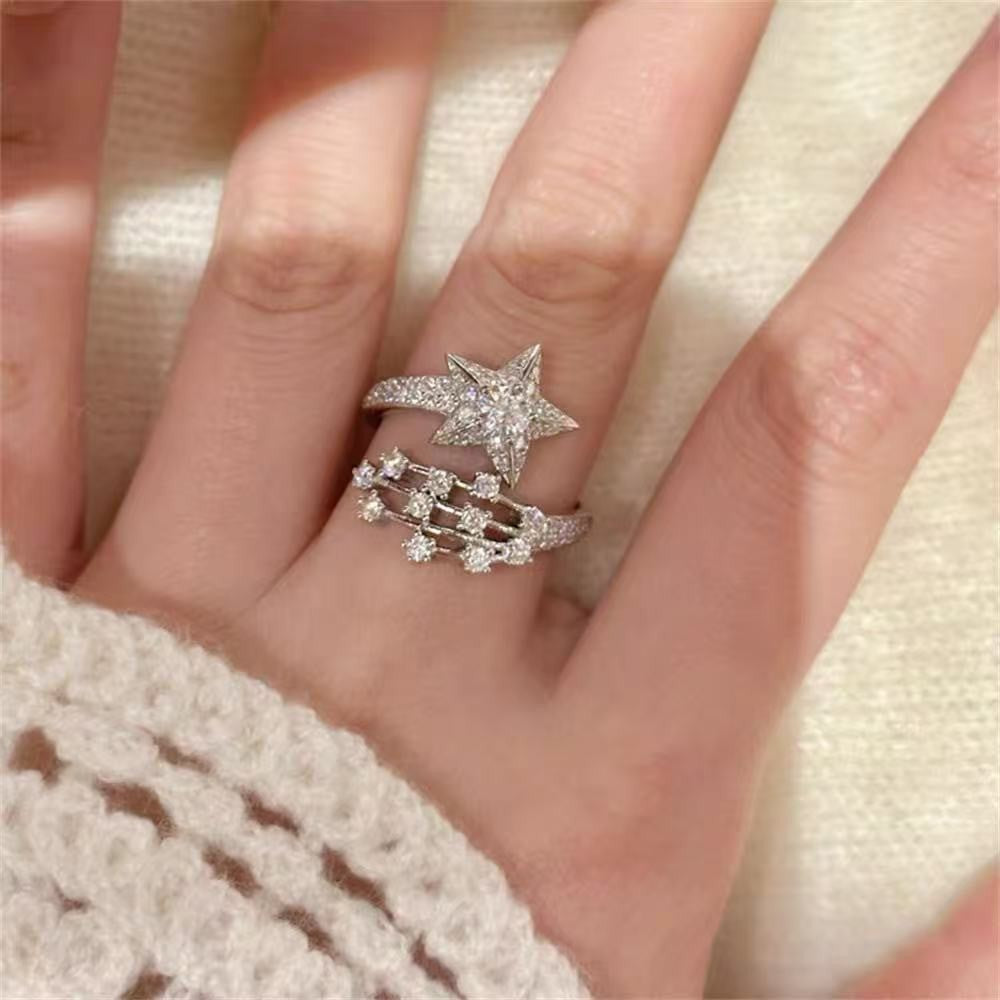 Wholesale Vintage Chic Stacked Row Ring For Women Copper Electroplated Everyday Wear Jewelry