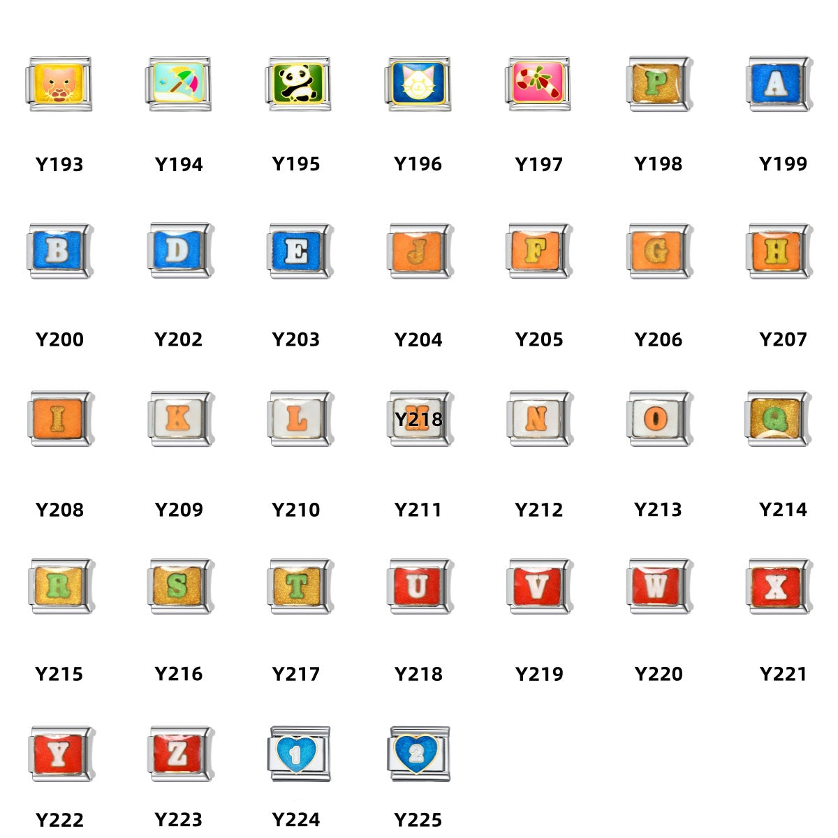 Wholesale Italian Charm Bracelet 9mm DIY Splicing Colorful 26-Letter Stainless Steel Composable Bracelet