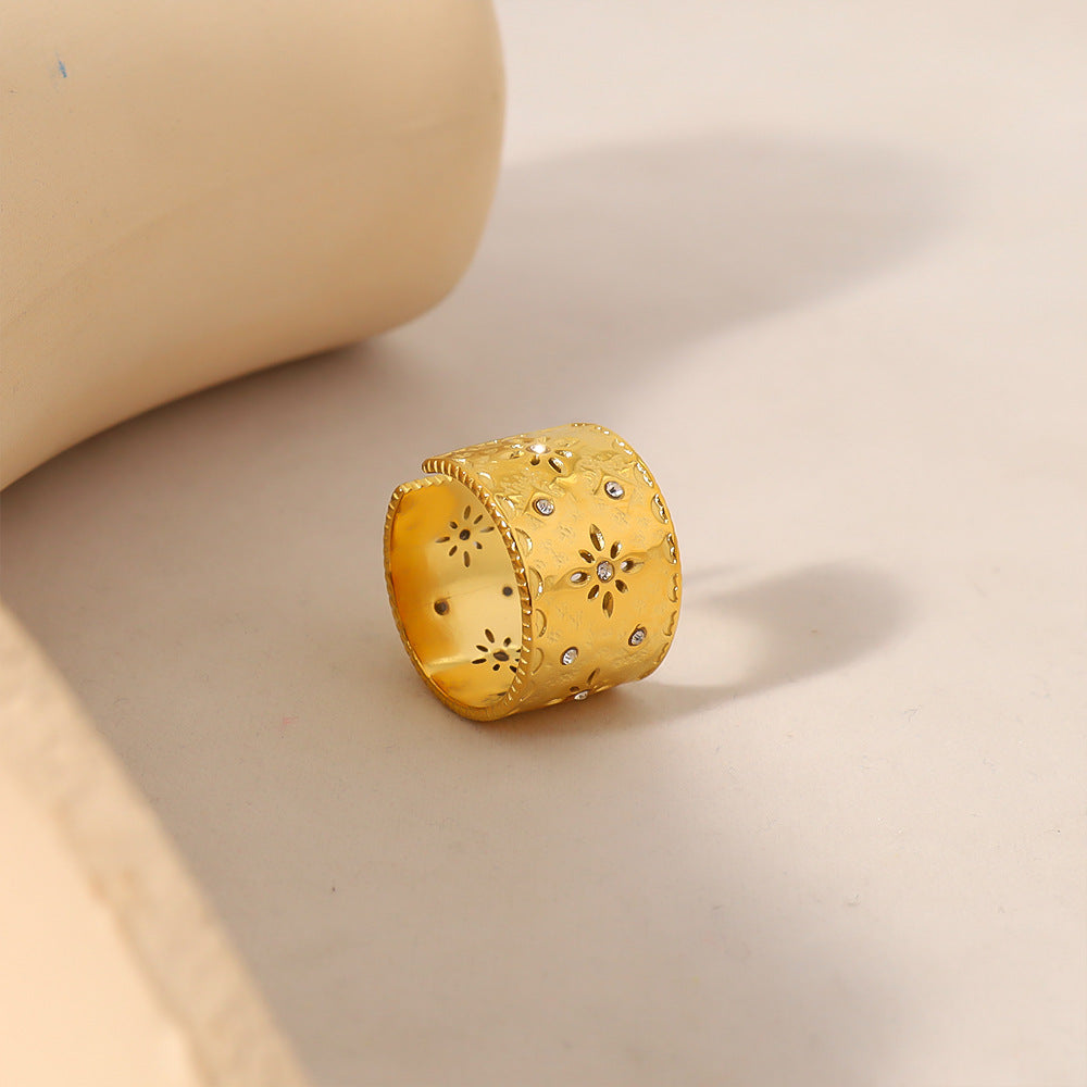 Wholesale  retro palace style titanium steel  ring