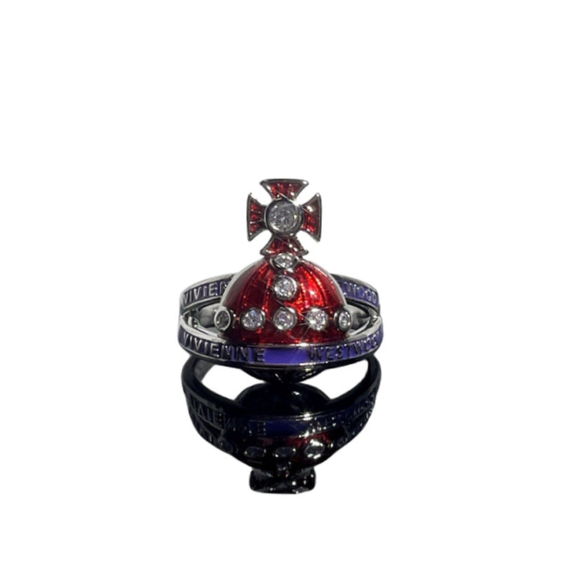 Wholesale  red enamel sweet cool punk ring