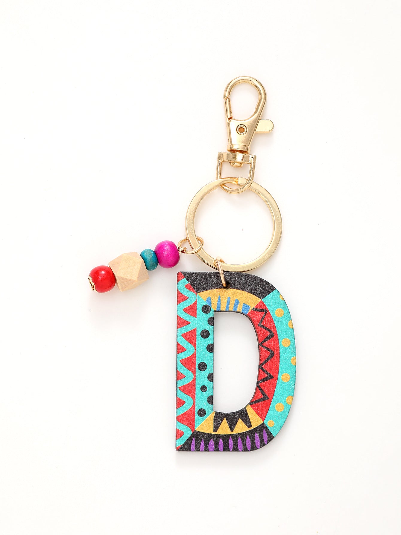 Wholesale Trendy Alphabet Bead Keychain Wooden Car Key Accessory Gift Boutique Resale
