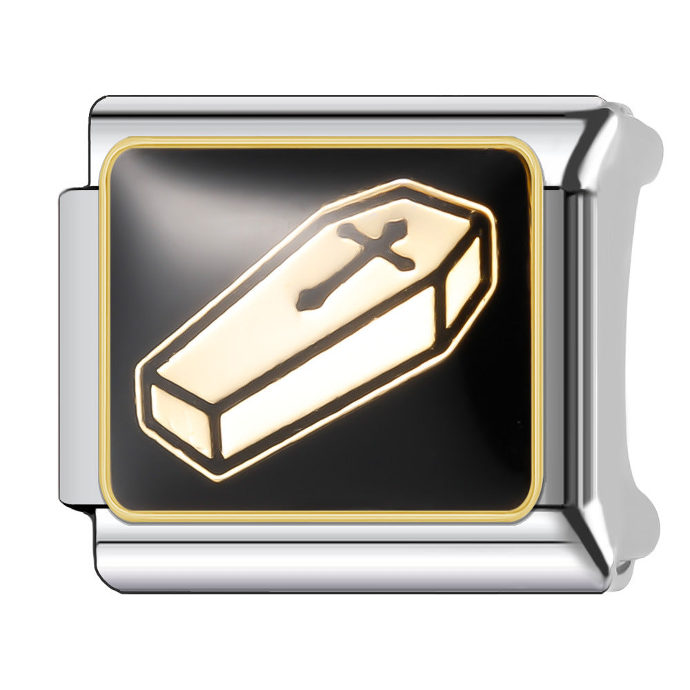 Wholesale Italian Charm Bracelet 9mm DIY Splicing Halloween Series Stainless Steel Composable Bracelet