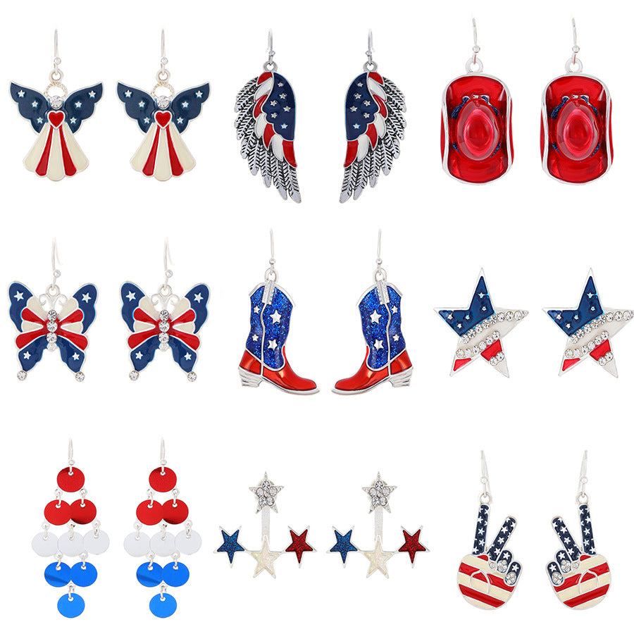 Wholesale American Independence Day Series Earrings