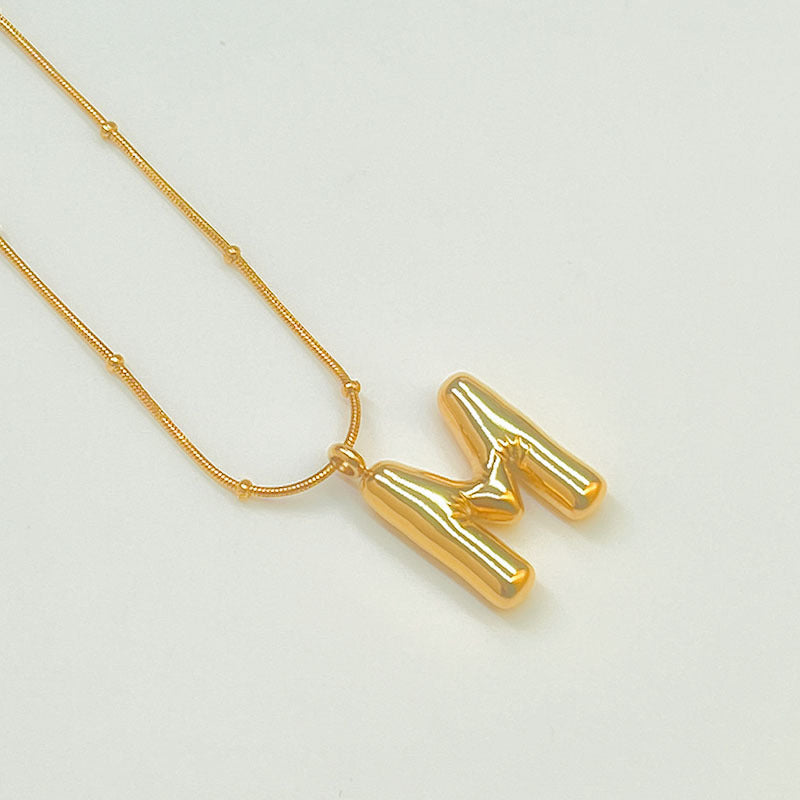 Wholesale Stainless Steel 18K Gold Plated Letter Necklaces ACC-NE-YuHui001
