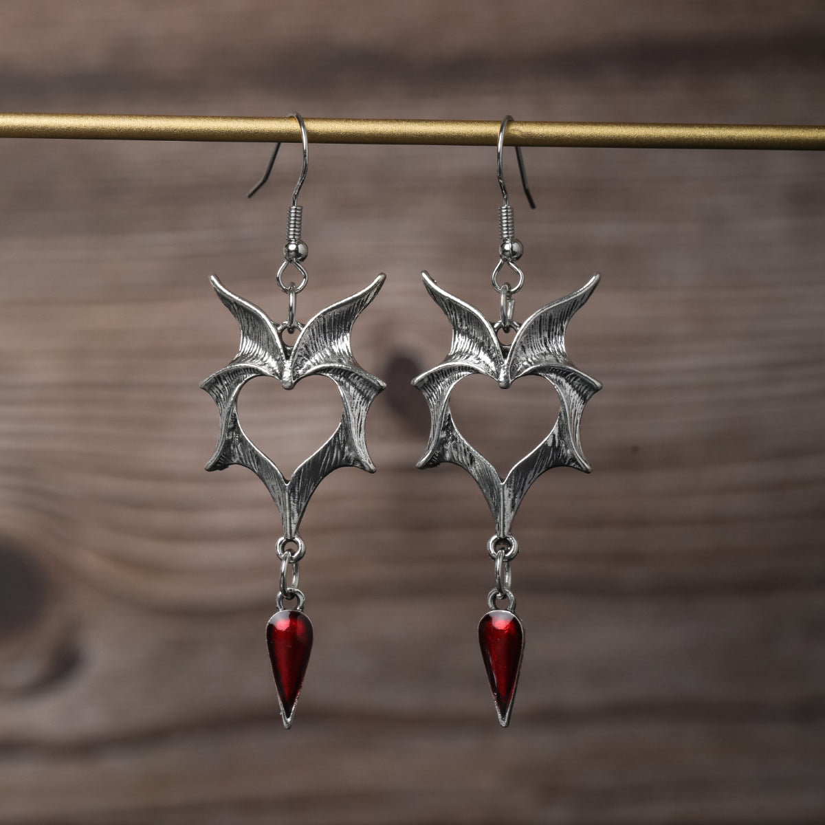 Wholesale Retro Dark Personality Gothic Style Love Wings Palm Pendant Alloy Earrings ACC-ES-JunJie006