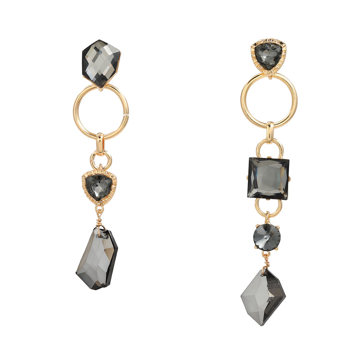 Wholesale multi-layer geometric shape acrylic alloy earrings ACC-ES-JL009