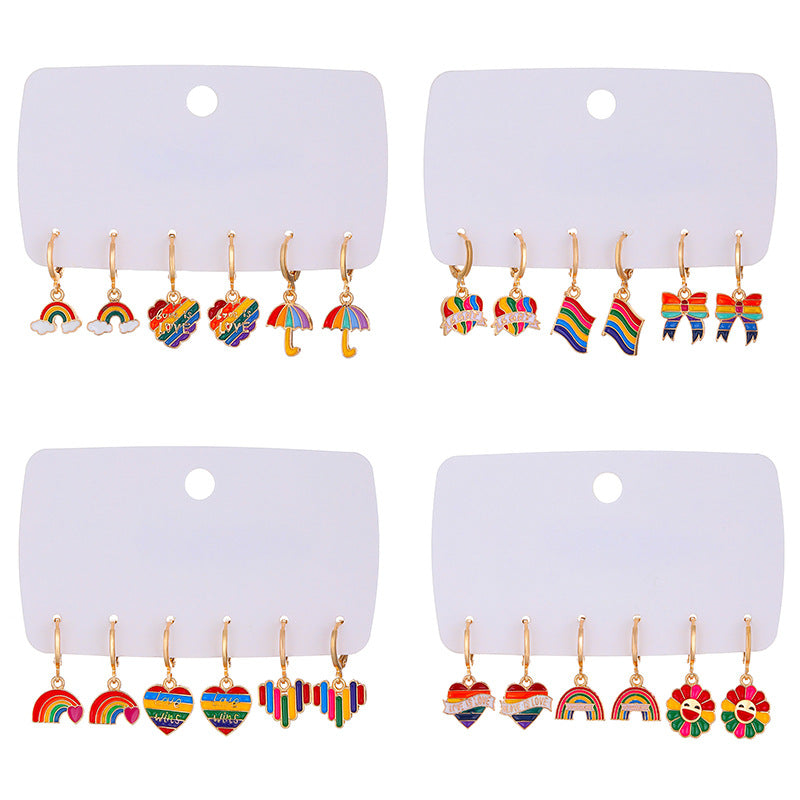 Wholesale Rainbow LGBT Earrings Set ACC-ES-QW002